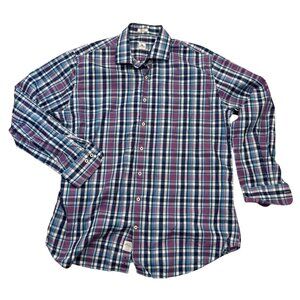 Peter Millar Plaid Long Sleeve Button-Up Shirt Mens XL Officeready Multicolor